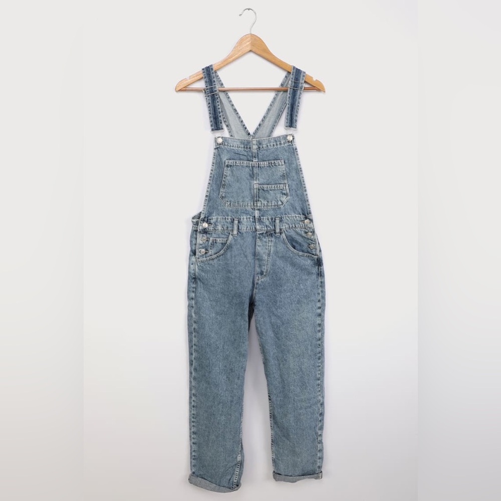 XS Ziggy Medium Wash Denim Overalls by Free People LIKE NEW jeans pants